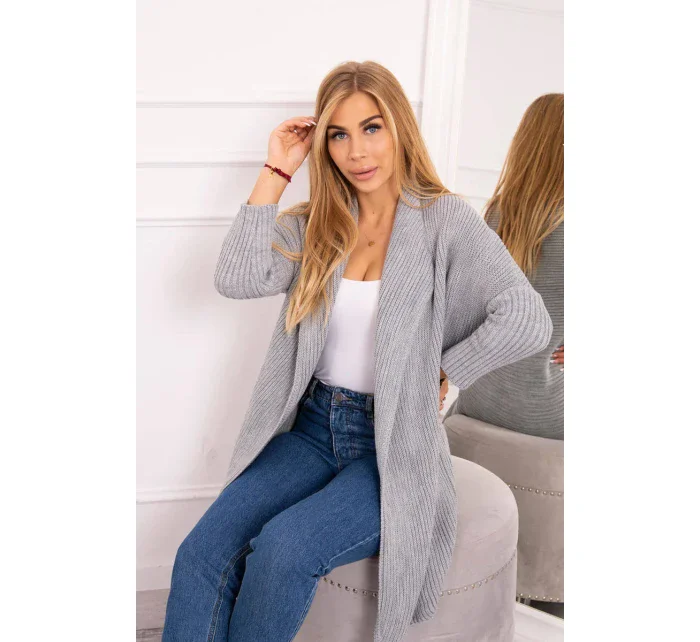 Svetr s netopýřími rukávy světle šedý