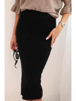 Dámská viskózová tužková sukně s elastickým pasem černá