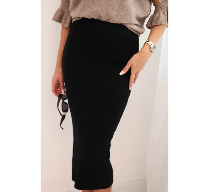 Dámská viskózová tužková sukně s elastickým pasem černá