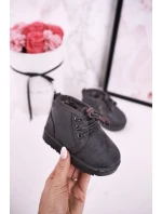 Dívčí šněrovací Sněhové Boty S Kožešinou Šedé model 21545073 - Boto