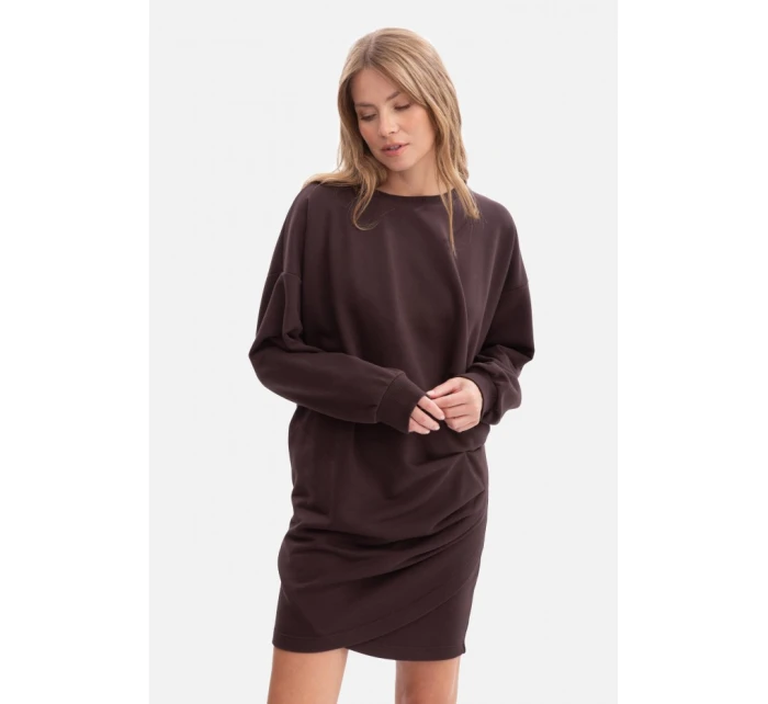 šaty s bočními záhyby tmavá model 21379815 - BeWear