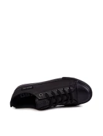 Pánské nízké kožené tenisky Big Star KK174009 Černá Pánské nízké kožené tenisky Big Star KK174009 Černá