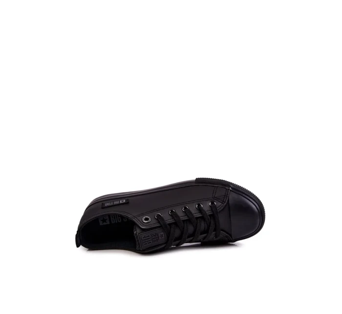 Pánské nízké kožené tenisky Big Star KK174009 Černá Pánské nízké kožené tenisky Big Star KK174009 Černá