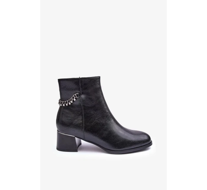 Dámské kotníkové boty s nízkým podpatkem JC101P Černá - Seastar