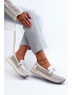 Dámské kožené mokasíny D&A TW210 bílé - S.Barski