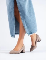 Trendy lodičky dámské hnědé na širokém podpatku Trendy lodičky dámské hnědé na širokém podpatku