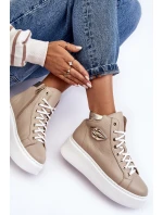 Dámské vysoké tenisky na zip Lemar Bež Katerin Dámské vysoké tenisky na zip Lemar Bež Katerin