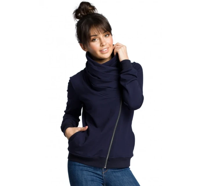 model 18001782 Mikina s kapucí na zip tmavě modrá - BeWear