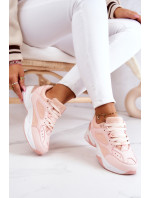 Dámské sportovní boty se zavazováním růžovým Hassie