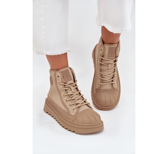 Dámské zateplené vysoké tenisky Big Star – béžové