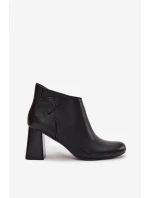 Dámské zateplené kotníkové boty na sloupku – černé Ivessara Dámské zateplené kotníkové boty na sloupku – černé Ivessara