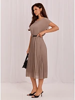 Dámské šaty DHJ SK 8839 model 22366733 hnědé - FPrice Dámské šaty DHJ SK 8839 model 22366733 hnědé - FPrice