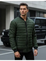 Pánská prošívaná bunda bomber zelená TX2211A Pánská prošívaná bunda bomber zelená TX2211A