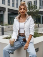 Kurtka damska pikowana z kapturem biała model 22028071 - FashionStreet Kurtka damska pikowana z kapturem biała model 22028071 - FashionStreet