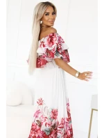 Dlouhé letní španělské šaty s červeným květinovým model 21176213 - numoco basic