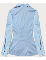 Světle modrá drobně pruhovaná dámská košile (SSY2026)