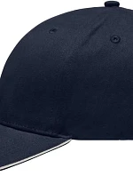 Daiber MB 6541 Lehce broušená 6 panelová sandwich kšiltovka 03.6541 navy/white