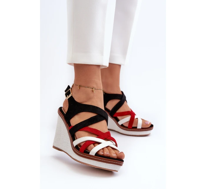 Sandály na Klínu S ramínky námořnická modrá Ellen Sandály na Klínu S ramínky námořnická modrá Ellen