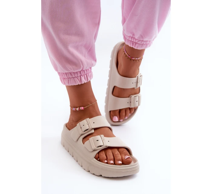 Dámské Pěnové Žabky Na Platformě Béžové model 21665260 - EVENTO Dámské Pěnové Žabky Na Platformě Béžové model 21665260 - EVENTO