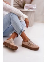 model 21669356 Dámské Semišové Sneakersy Na Platformě Leopardí Růžové - Zazoo