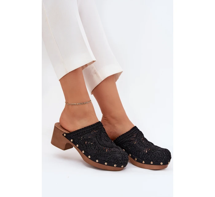 Dámské Pantofle Na Podpatku Černé model 21700123 - Boto Dámské Pantofle Na Podpatku Černé model 21700123 - Boto