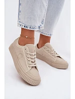 Nízké dámské tenisky Big Star model 22101556 béžové - Big Star Shoes Nízké dámské tenisky Big Star model 22101556 béžové - Big Star Shoes