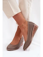 Dámské polobotky na platformě Vinceza 58629 tmavě béžové