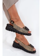 Sandály Z Přírodní Kůže Na Korku Artiker 56C2186 Panterka