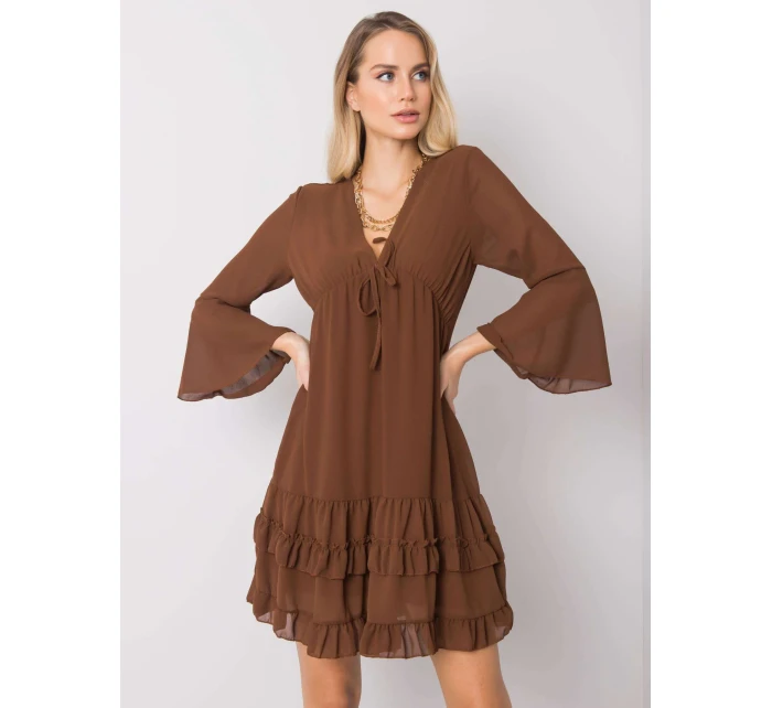 Sukienka DHJ SK model 20473535 brązowy - FPrice
