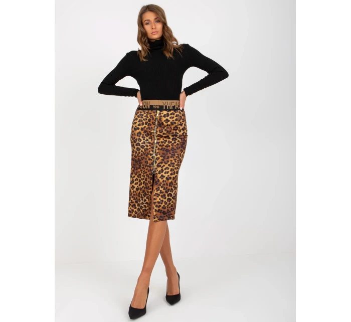 Sukně VI SD model 17856964 černá a béžová - FPrice Sukně VI SD model 17856964 černá a béžová - FPrice