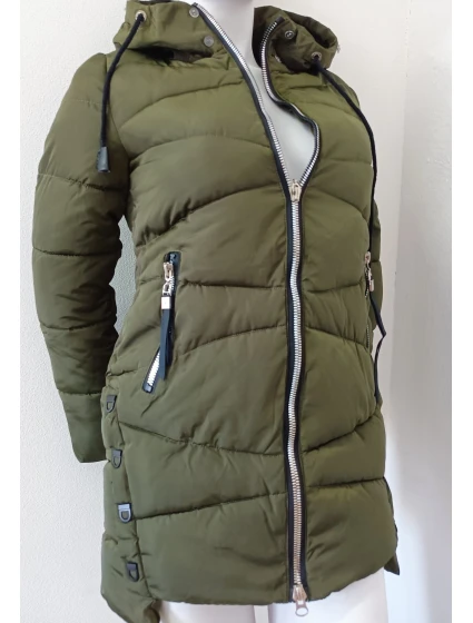 Dámská zimní bunda s kapucí ty0136 zelená - Goodlooking Dámská zimní bunda s kapucí ty0136 zelená - Goodlooking