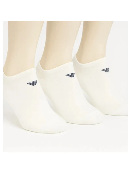 Emporio Armani Calza ponožky na nohy bavlněné bílé pohodlné 3-Pack Emporio Armani Calza ponožky na nohy bavlněné bílé pohodlné 3-Pack