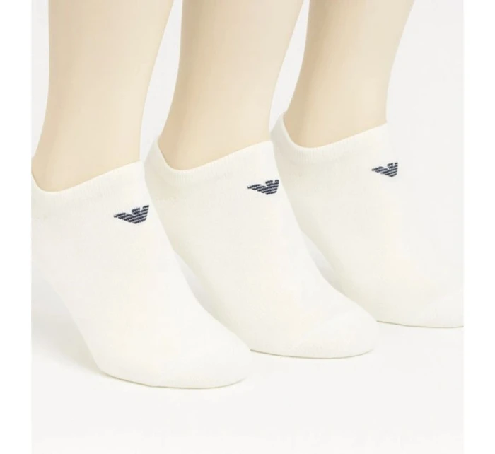Emporio Armani Calza ponožky na nohy bavlněné bílé pohodlné 3-Pack Emporio Armani Calza ponožky na nohy bavlněné bílé pohodlné 3-Pack