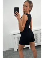 Pruhovaná souprava se šortkami černá Pruhovaná souprava se šortkami černá