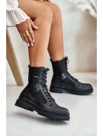 Kožené Traperky Kotníkové Boty Pánské Zateplené Big Star OO174164 Černé Kožené Traperky Kotníkové Boty Pánské Zateplené Big Star OO174164 Černé