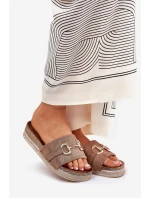 Dámské Sandály Na Platformě Se Zlatou Dekorací A Brilanty Khaki Morisela Dámské Sandály Na Platformě Se Zlatou Dekorací A Brilanty Khaki Morisela