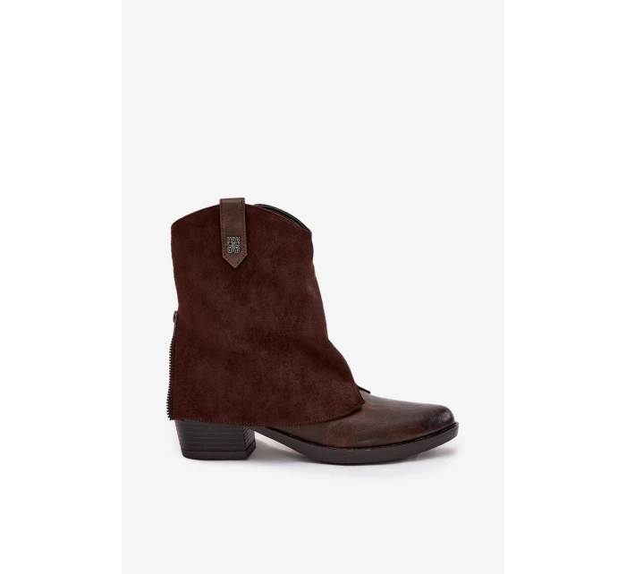 Zateplené Sněhule Na Podpatku Čokoládové model 21708412 - Boto