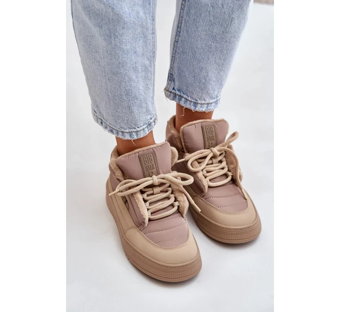 Zateplené Dámské Tenisky Big Star Béžové Zateplené Dámské Tenisky Big Star Béžové