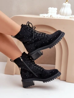 Zdobené Dámské Zateplené Kotníkové Boty D&A MR880-017 Černé