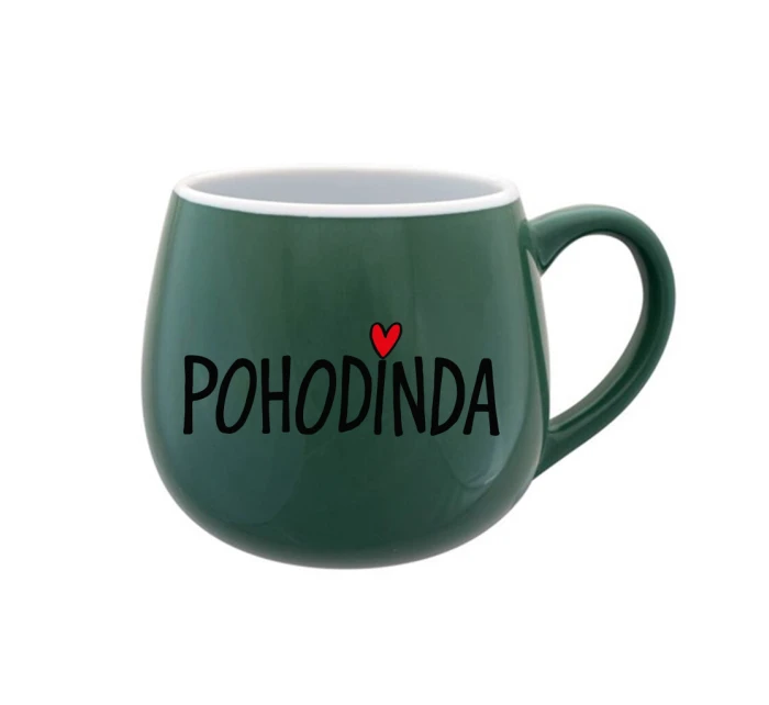 POHODINDA - zelený keramický hrníček 300 ml