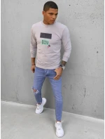 Pánská béžová mikina s potiskem FashionStreet BX5375