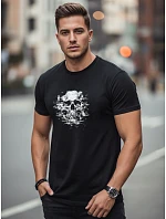 Tshirt męski z nadrukiem czarny model 22170667 - FashionStreet