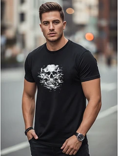 Tshirt męski z nadrukiem czarny model 22170667 - FashionStreet