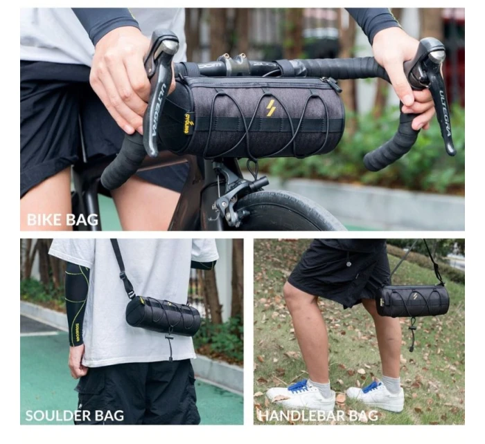 Brašna na kolo na řídítka Rockbros, černá trubka