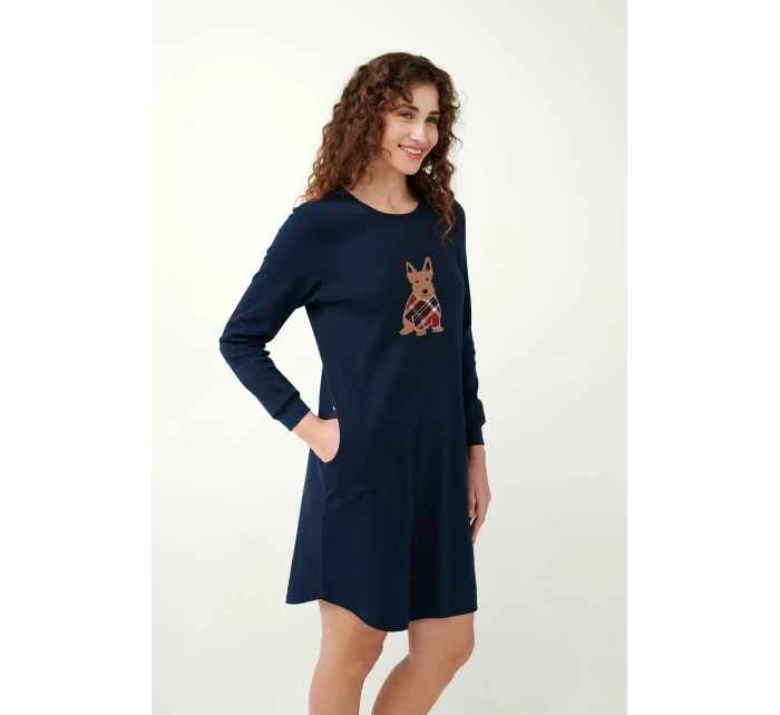 Vamp - Vánoční noční košile s potiskem skotského teriéra 21512 - Vamp