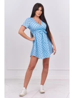 Modré puntíkované šaty