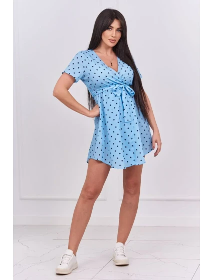 Modré puntíkované šaty