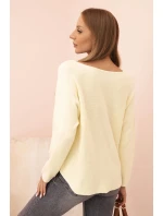 Svetr dámský z viskózy s výstřihem do V model 21268107 - K-Fashion