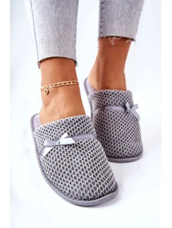 Dámské Pantofle S Mašlí šedé model 21567526 - EVENTO