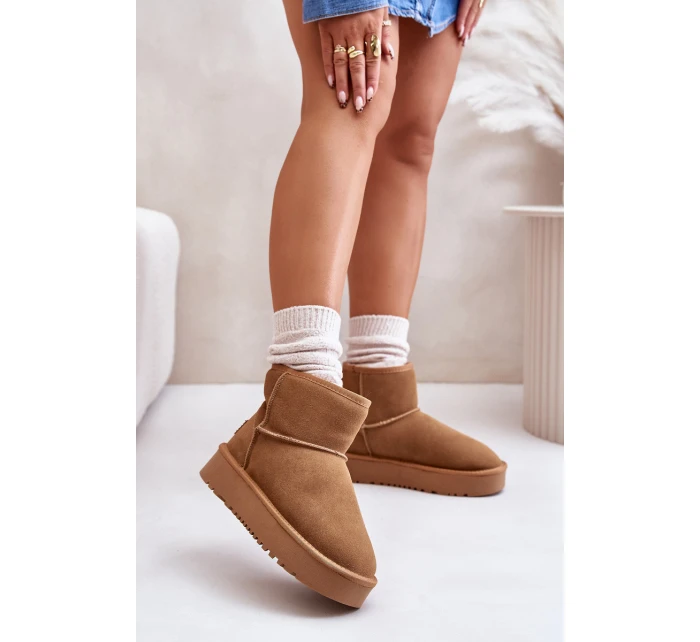 Dámské Semišové Sněhule Na Platformě Nad Kotníky Camel Rianaella Dámské Semišové Sněhule Na Platformě Nad Kotníky Camel Rianaella